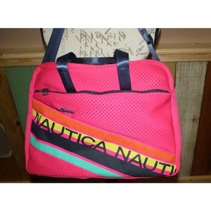 Nautica Colorful Hot Pink Duffle Bag Shoulder Bag School Office Track Athletics